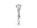 White gold Heart Solitaire Diamond Ring with Channel Set Band and Six-Prong Setting_47
