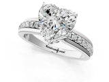 White gold Heart Solitaire Diamond Ring with Channel Set Band and Six-Prong Setting_49