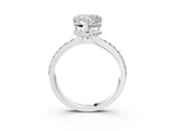 White gold Heart Solitaire Diamond Ring with Channel Set Band and Six-Prong Setting_51