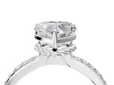 White gold Heart Solitaire Diamond Ring with Channel Set Band and Six-Prong Setting_52
