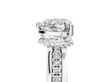 White gold Heart Solitaire Diamond Ring with Channel Set Band and Six-Prong Setting_53