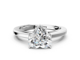 White gold Heart Solitaire Diamond Ring with Four-Prong Setting and Classic Band_4
