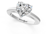 White gold Heart Solitaire Diamond Ring with Four-Prong Setting and Classic Band_5
