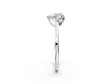 White gold Heart Solitaire Diamond Ring with Four-Prong Setting and Classic Band_6