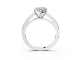 White gold Heart Solitaire Diamond Ring with Four-Prong Setting and Classic Band_7