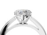White gold Heart Solitaire Diamond Ring with Four-Prong Setting and Classic Band_8