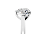 White gold Heart Solitaire Diamond Ring with Four-Prong Setting and Classic Band_9
