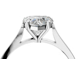 White gold Heart Solitaire Diamond Ring with Four-Prong Setting and Tapered Band 5