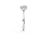 White gold Heart Solitaire Diamond Ring with Four-Prong Setting on a Plain Band_22