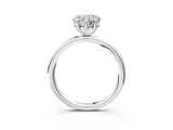 White gold Heart Solitaire Diamond Ring with Four-Prong Setting on a Plain Band_23