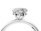 White gold Heart Solitaire Diamond Ring with Four-Prong Setting on a Plain Band_23