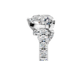 White gold Heart Solitaire Diamond Ring with Pavé Band and Four-Prong Setting_128