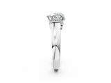 White gold Heart Solitaire Diamond Ring with Pave Band and Six-Prong Setting_50