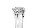 White gold Heart Solitaire Diamond Ring with Pave Band and Six-Prong Setting_56