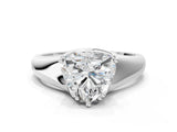 White gold Heart Solitaire Diamond Ring with Six-Prong Cathedral Setting_32