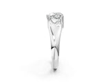 White gold Heart Solitaire Diamond Ring with Six-Prong Cathedral Setting_34