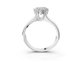 White gold Heart Solitaire Diamond Ring with Six-Prong Cathedral Setting_35