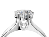 White gold Heart Solitaire Diamond Ring with Six-Prong Cathedral Setting_36