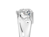White gold Heart Solitaire Diamond Ring with Six-Prong Cathedral Setting_37