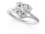 White gold Heart Solitaire Diamond Ring with Six-Prong Setting and Tapered Band_25