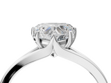 White gold Heart Solitaire Diamond Ring with Six-Prong Setting and Tapered Band_28