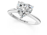 White gold Heart Solitaire Diamond Ring with Six-Prong Setting on a Classic Band 1