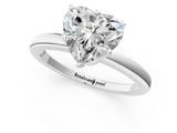 White gold Heart Solitaire Diamond Ring with Six-Prong Setting on a Classic Band_4