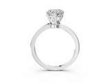 White gold Heart Solitaire Diamond Ring with Six-Prong Setting on a Classic Band_6