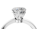 White gold Heart Solitaire Diamond Ring with Six-Prong Setting on a Classic Band_7