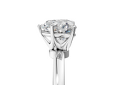 White gold Heart Solitaire Diamond Ring with Six-Prong Setting on a Classic Band_8