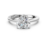 White gold Heart Solitaire Diamond Ring with Split Shank and Four-Prong Setting_20
