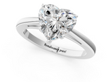 White gold Heart Solitaire Diamond Ring with Split Shank and Four-Prong Setting_21