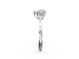 White gold Heart Solitaire Diamond Ring with Split Shank and Four-Prong Setting_22
