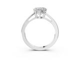 White gold Heart Solitaire Diamond Ring with Split Shank and Four-Prong Setting_23