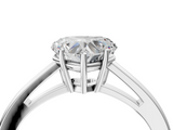 White gold Heart Solitaire Diamond Ring with Split Shank and Four-Prong Setting_24