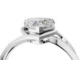 White gold Heart Solitaire Diamond Ring with Split Shank and Prong Setting_153