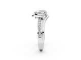 White gold Heart Solitaire Diamond Ring with Split Shank and Prong Setting_164