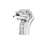 White gold Heart Solitaire Diamond Ring with Split Shank and Prong Setting_167