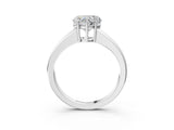 White gold Heart Solitaire Diamond Ring with Tapered Band and Four-Prong Setting_52