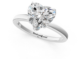 White gold Heart Solitaire Diamond Ring with Thin Band and Four-Prong Setting_4