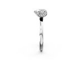 White gold Heart Solitaire Diamond Ring with Thin Band and Four-Prong Setting_5