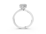 White gold Heart Solitaire Diamond Ring with Thin Band and Four-Prong Setting_6