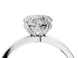 White gold Heart Solitaire Diamond Ring with Thin Band and Four-Prong Setting_7