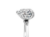 White gold Heart Solitaire Diamond Ring with Thin Band and Four-Prong Setting_8