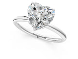 White gold Heart Solitaire Diamond Ring with a Classic Band and Four-Prong Setting 1