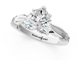 White gold Heart Solitaire Diamond Twisted Band with Four-Prong Setting_62
