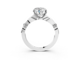 White gold Heart Solitaire Diamond Twisted Band with Four-Prong Setting_64