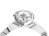White gold Heart Solitaire Diamond Twisted Band with Four-Prong Setting_65