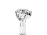 White gold Heart Solitaire Diamond Twisted Band with Four-Prong Setting_66