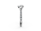 White gold Heart Solitaire Diamond with Pavé Band and Four-Prong Setting_116